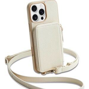 Stylish Cream Phone Case with Strap